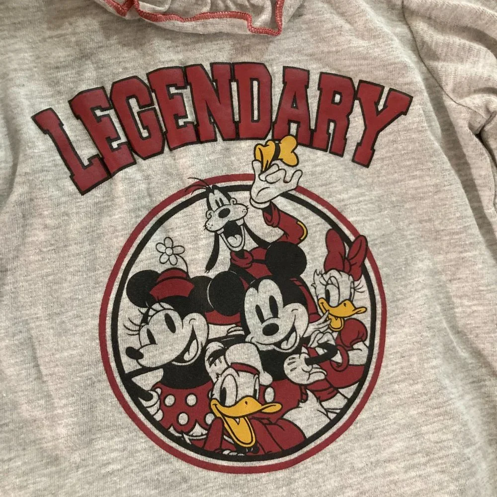 Disney Classic Mickey and Friends Set Gray Long Sleeve Top Black Pants 12 Months